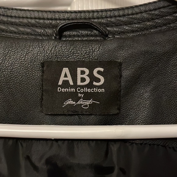 ABS Denim Collection Allen Schwartz S Black 100% PU (Vegan) Leather Jacket - Picture 5 of 10